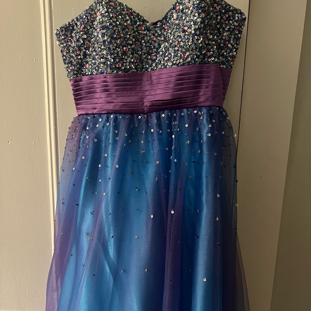 David’s Bridal Strapless Sequin Bodice Corset Dress